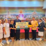 ผู้ว่าราชการจังหวัดร้อยเอ็ดเป็นตัวแทนมูลนิธิพระราชวัชราวิทยาคม มอบเงินบริจาคจำนวน 600,000 บาทให้กับโรงพยาบาลร้อยเอ็ด